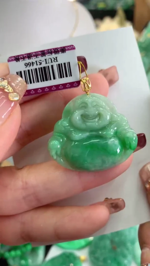 【闪购商品】翡翠吊坠(不含链)18K金镶嵌挂件