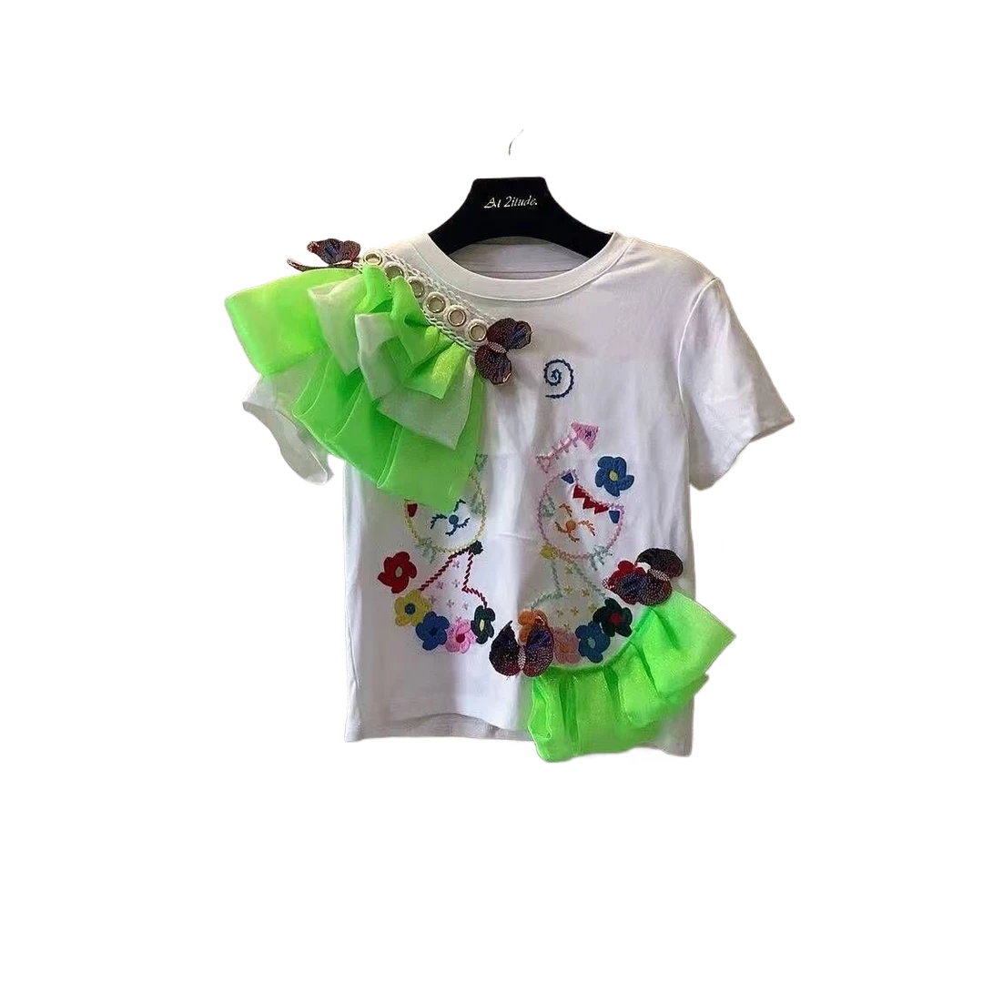 ATT潮牌女装2025夏原创设计师品牌个性时尚休闲百搭重工短袖