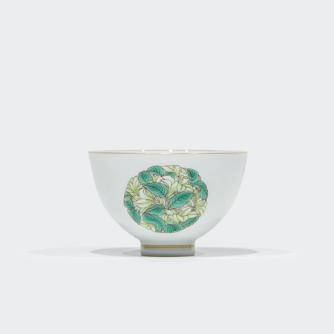 【徐窑】玉簪花鸡心杯