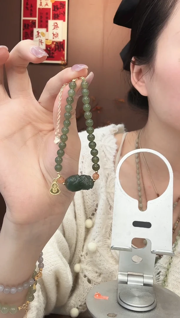 未镶嵌手链和田玉新疆料貔貅DIY手链多样性发一件