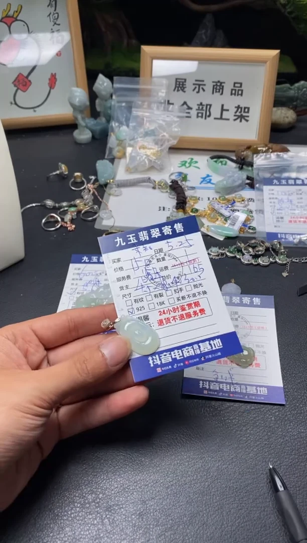 翡翠银S925镶嵌颈饰买1