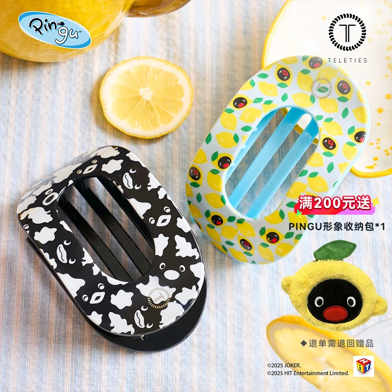 TELETIES×PINGU联名美国扁平发夹贝壳夹女抓夹时尚鲨鱼夹简约大号