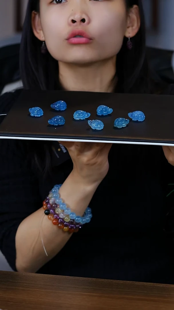 【闪购商品】海蓝宝石裸石未镶嵌A008-海蓝宝龙龟雕刻件