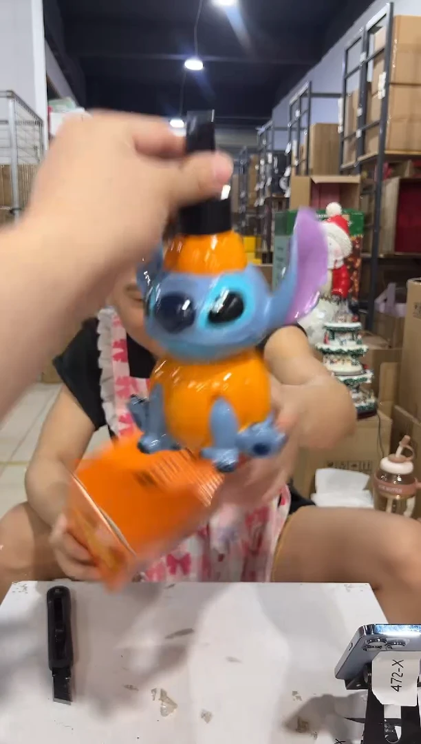 瓷片树脂原盒万圣节史迪仔南瓜按压瓶