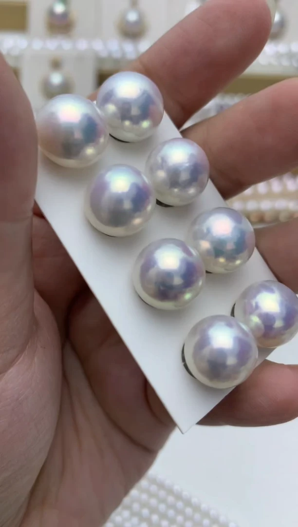 银S925镶嵌耳饰淡水珍珠e13 多样性发其一