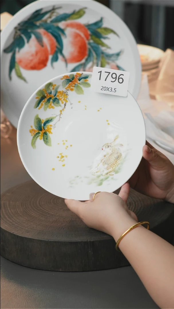 盘手绘釉下彩陶瓷餐具1796