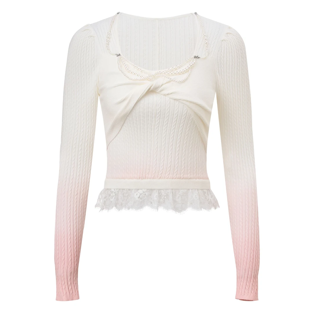 MAXRIENY2024年新款秋冬丁达尔渐变千金风毛衫