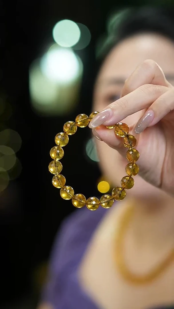 手串蓝珀未镶嵌11+钻切蓝珀手串