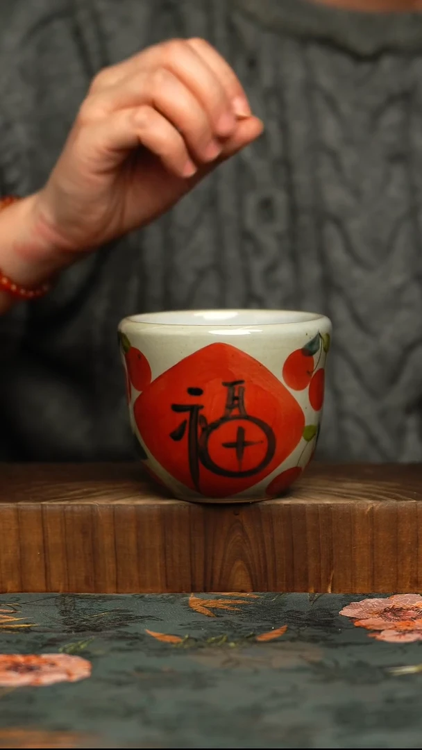 杯釉下彩手工手绘同款陶器