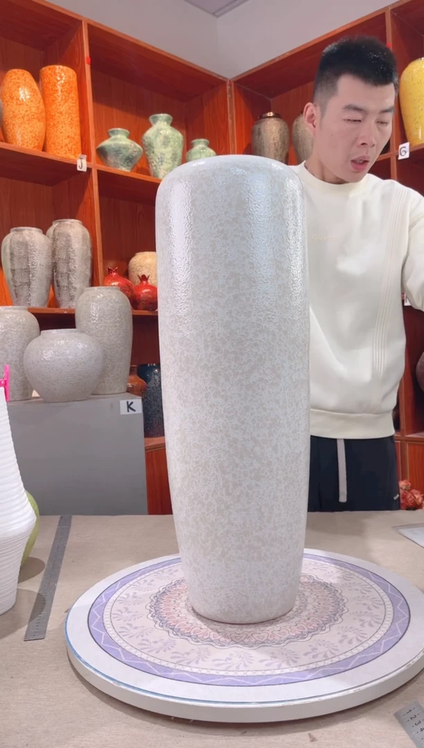 【闪购商品】瓶茶白50cm落地 陶瓷花瓶 无花