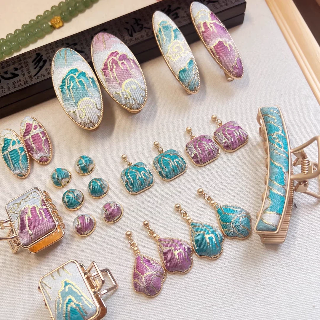 非遗名家宋锦纯手工制作（系列整套）  发饰发簪耳环耳饰 新款