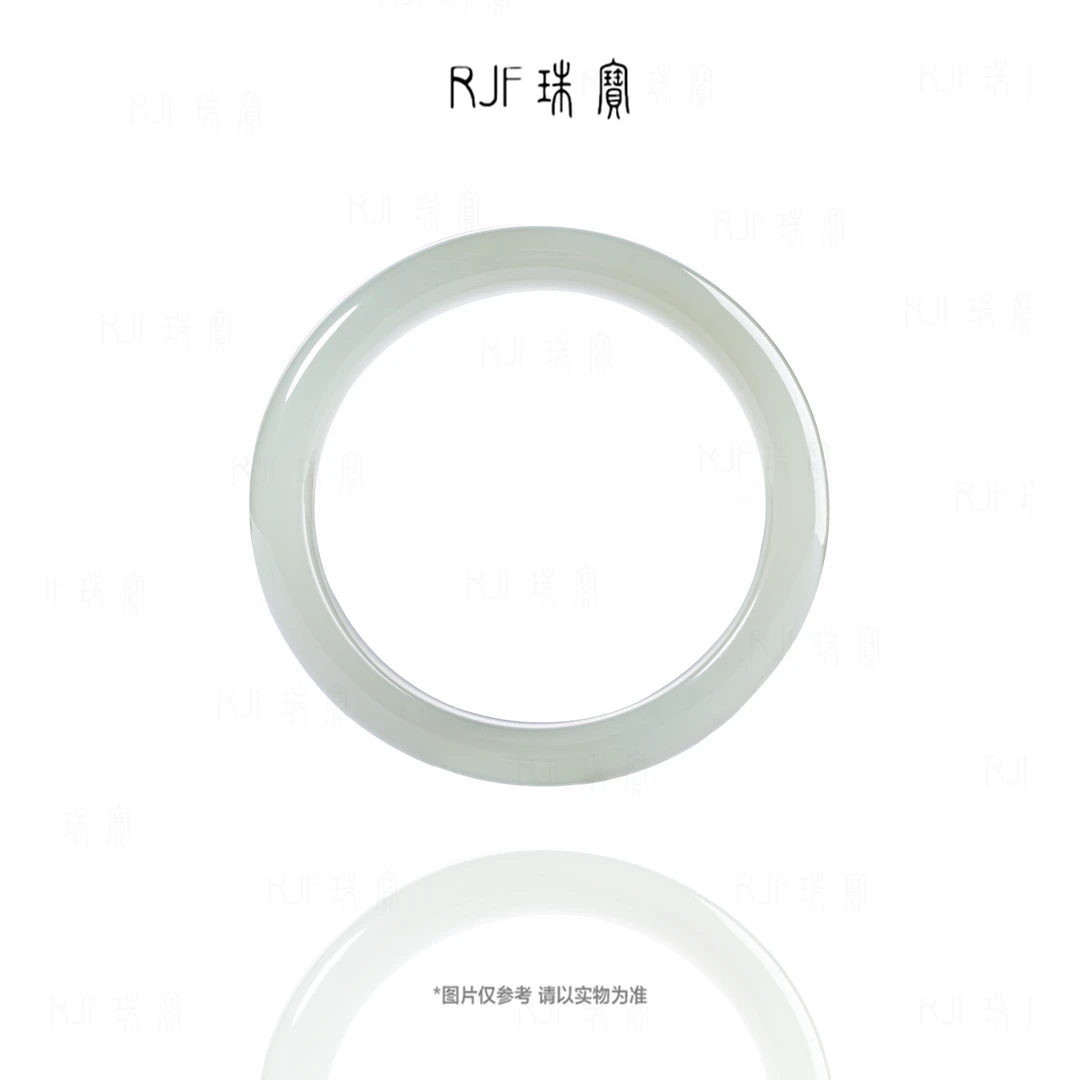 RJF【兰予】和田玉奶蓝手镯+野牛沟+高冰蓝调+正圈镯