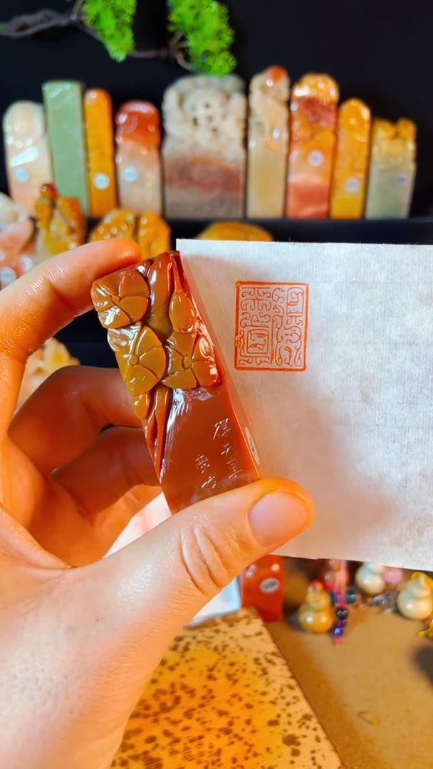 【闪购商品】老挝石印石手工篆刻《得天真》