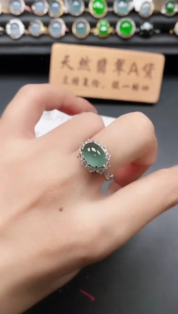 银S925镶嵌戒指翡翠1111