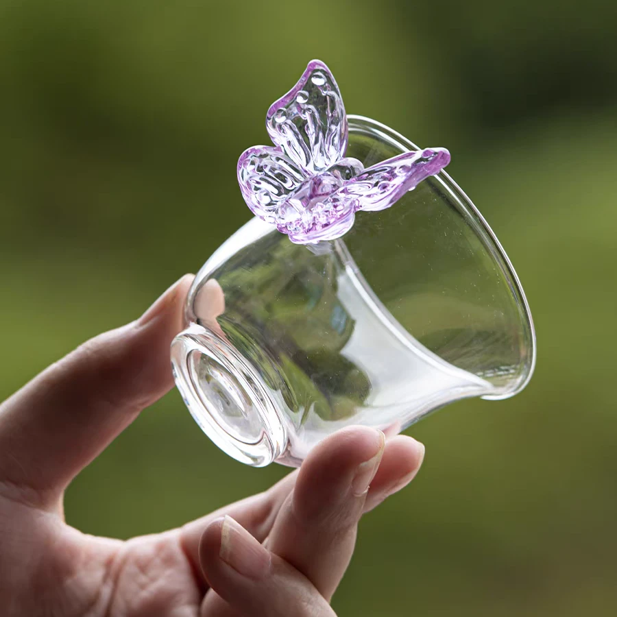 DDS立体蝴蝶玻璃主人杯高端轻奢风格女士主人杯L92