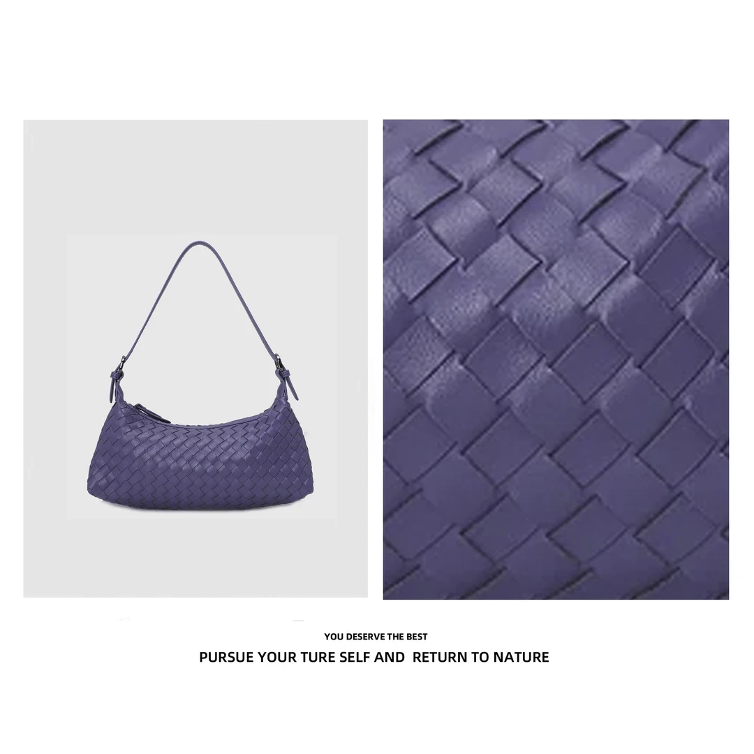 Discover Revive【B家法棍包】简约手工编织腋下包B1974-薰衣草紫