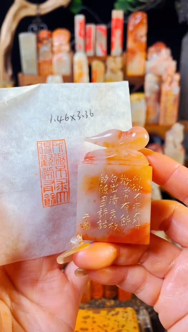 【闪购商品】老挝石印石手工篆刻《所欲不求大...》