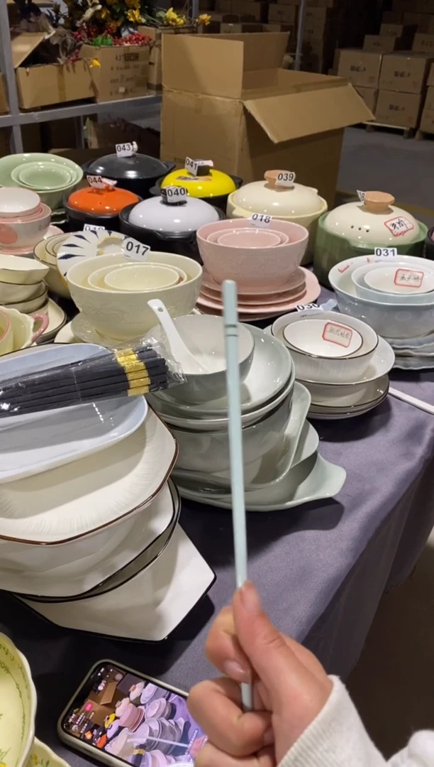 瓷10双蓝色陶瓷筷子