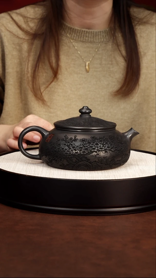 茶壶紫砂 寒江映春涧壶 石黄 蒋华