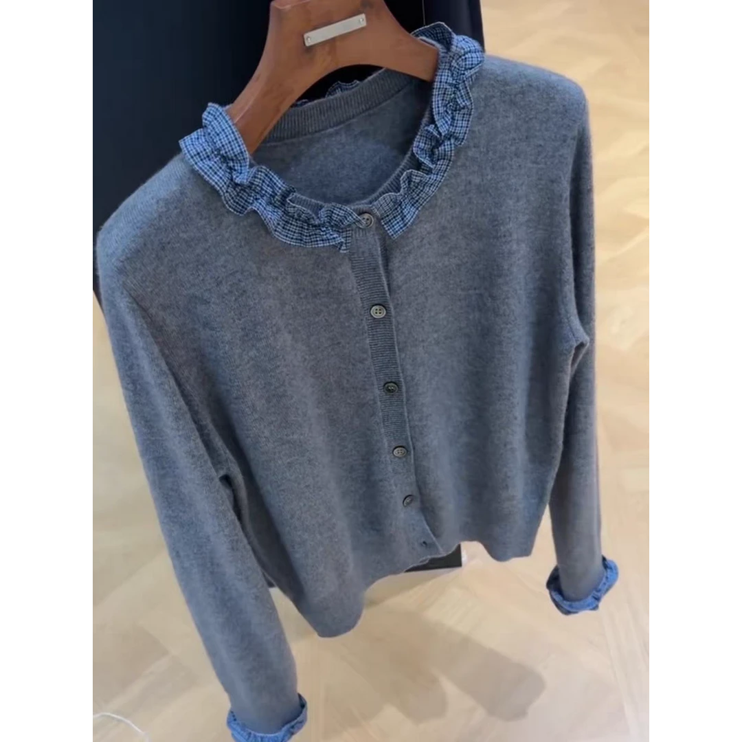 我也不想一直被夸，好美！针织衫女装外套小香风慵懒感设计开衫上衣