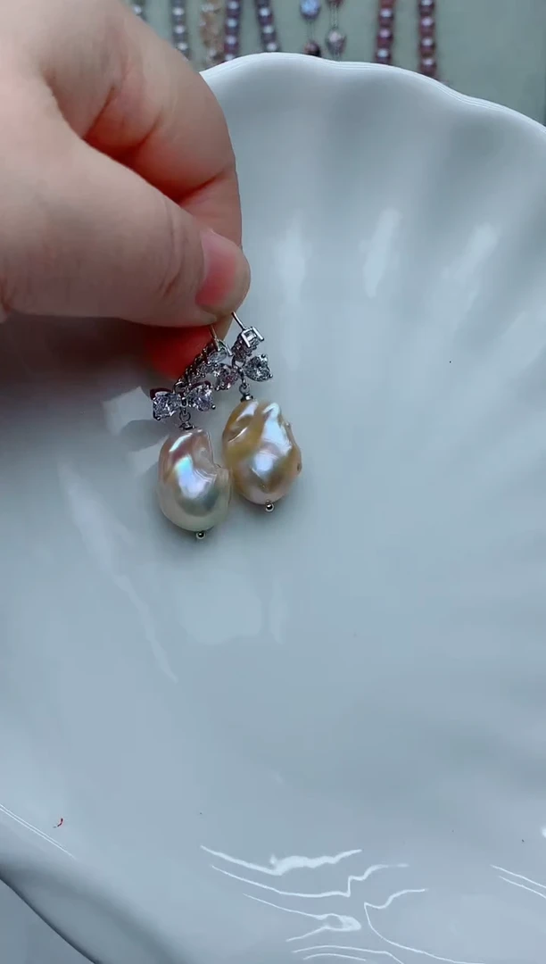 未镶嵌耳饰淡水珍珠多样性发其一【非无瑕】