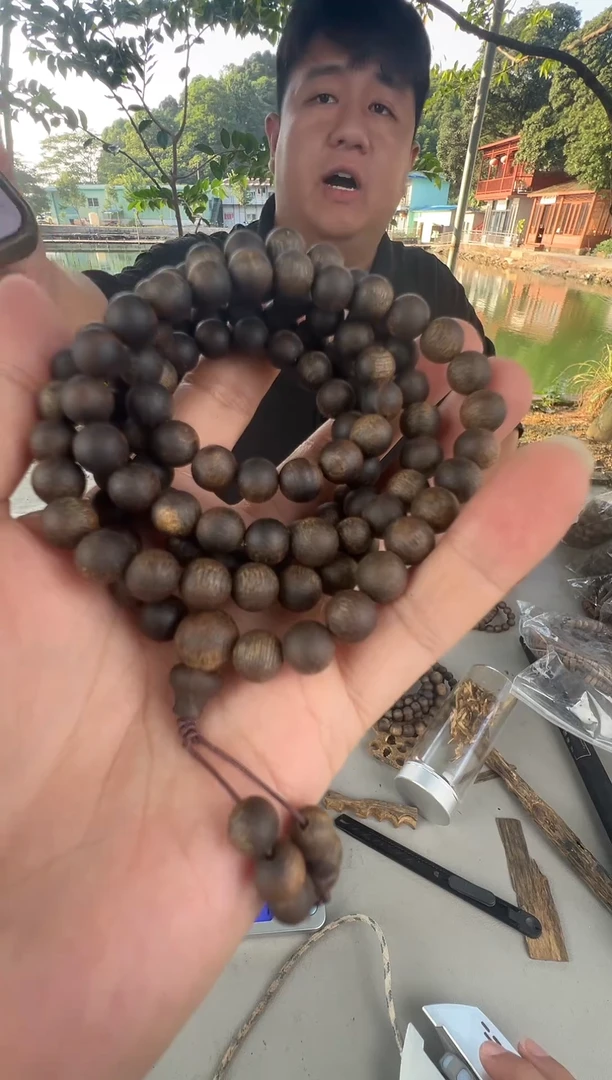 沉香手串么*张勺子08沉水圆珠多圈多样性发一