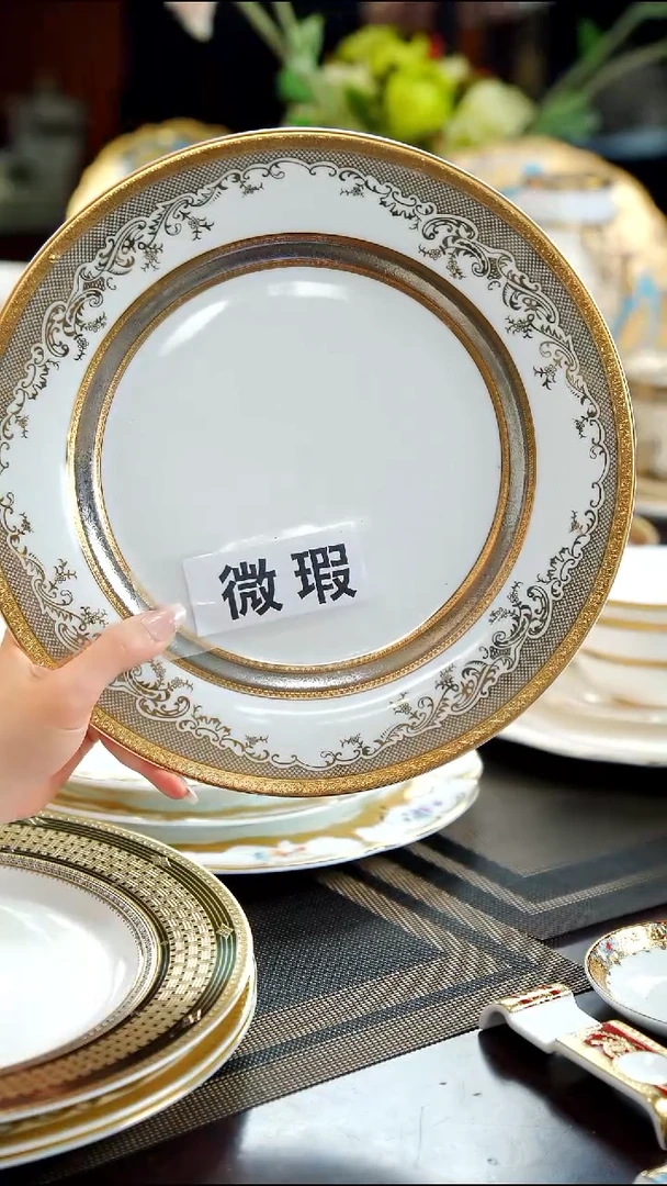 瓷片10.5英寸平盘2个