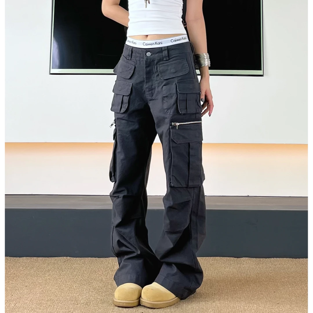 SWAG重磅小众口袋设计感机能拉链工装裤美式休闲直筒阔腿长裤男女