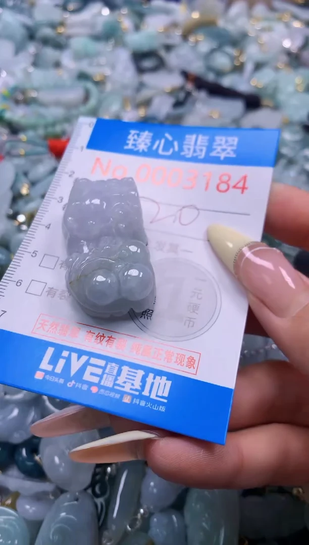 翡翠未镶嵌颈饰含绳0003184