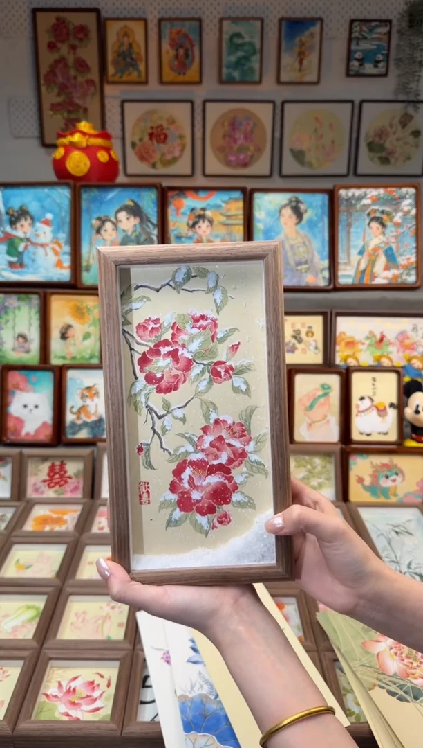 国画雪山茶 手绘国画28