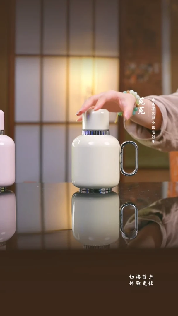 纯钛紫*东方壶-纯钛千秋壶月白色-600ml