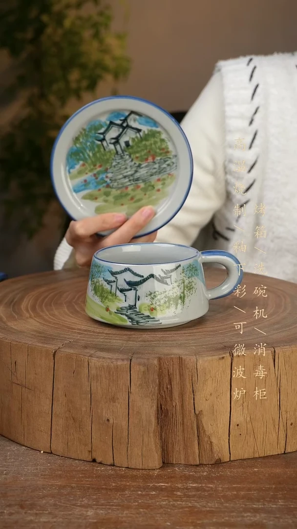 碗瓷景德镇手工手绘高温瓷釉下彩