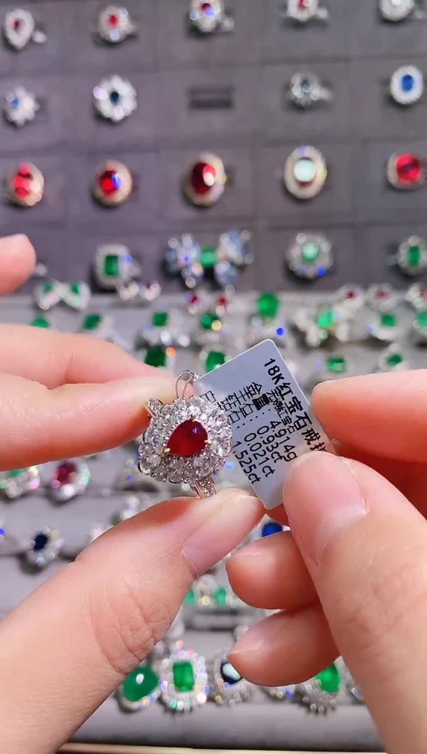 【闪购商品】红宝石18K金戒指18K金镶嵌两用款