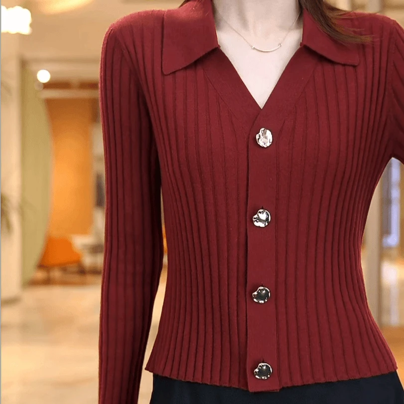 早秋新款条纹毛衣显瘦气质时尚洋气百搭长袖针织衫开衫修身上衣女