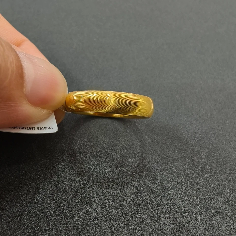 【莹莹专享】足金999饰品 波纹 1.46 14圈口 GP 纳金添福