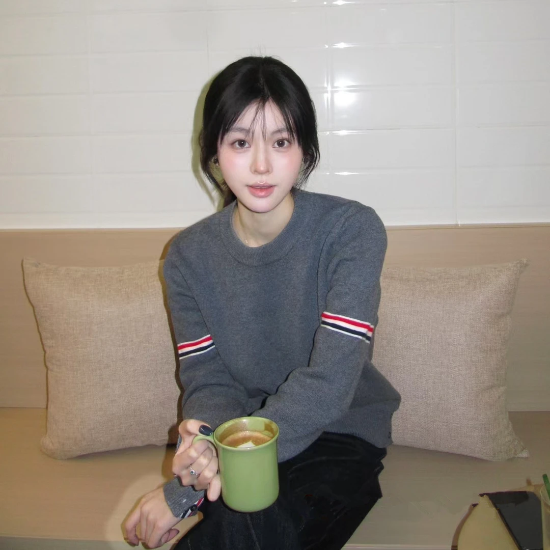 高奢时尚宠儿！男女款经典学院风色织针织衫/早春休闲百搭圆领毛衣