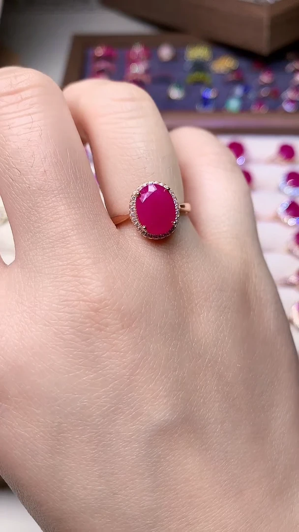 【闪购商品】红宝石戒指银S925镶嵌000