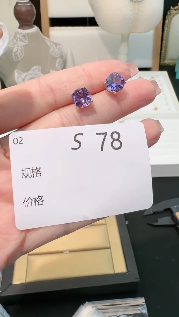 【闪购商品】水晶耳饰银S925镶嵌多样性发一S78