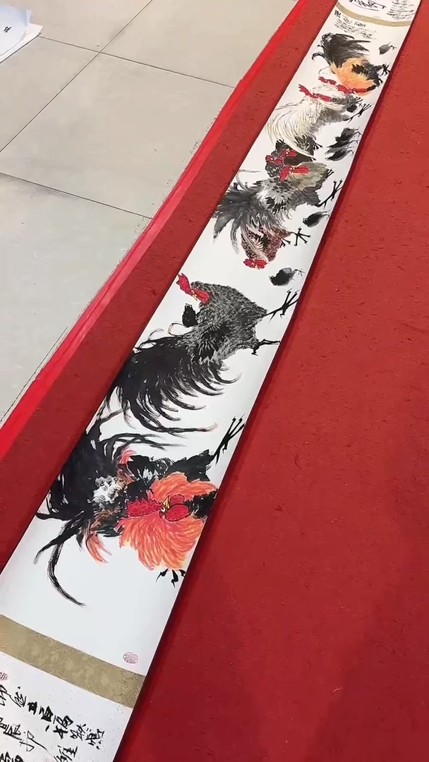 国画悲鸿艺术/武鸿星/国画花鸟长卷