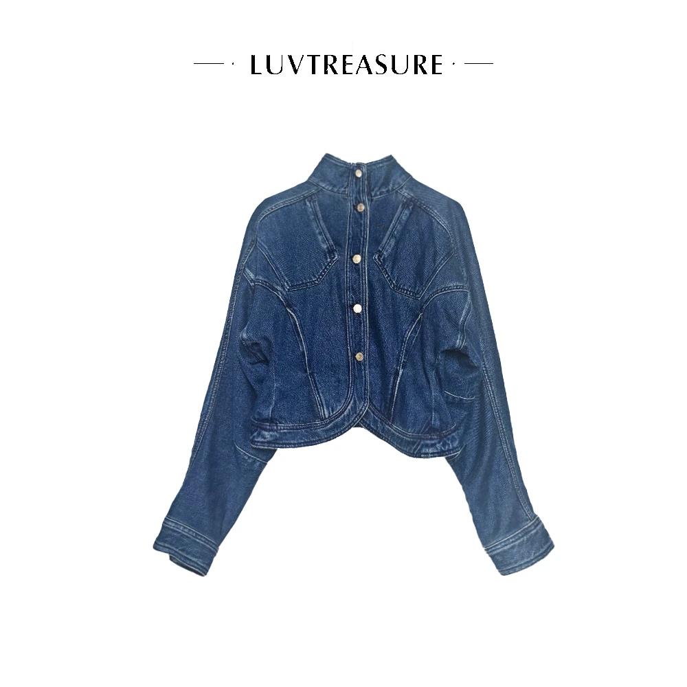 LTS立领收腰牛仔外套3524