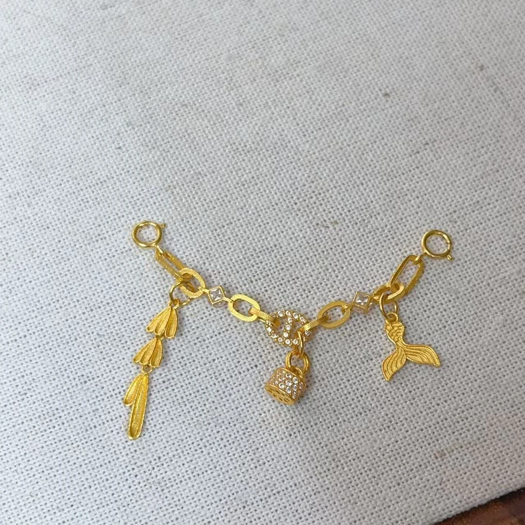 【灵兮珠宝】18k厚金鱼尾包包半链