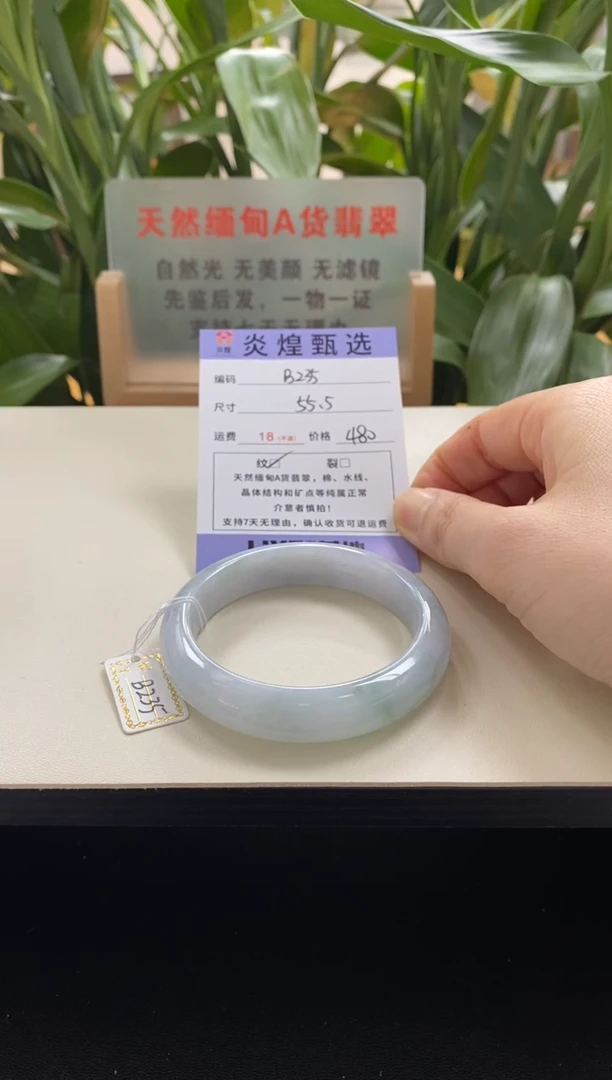 未镶嵌手镯翡翠圈口55.5编码b235