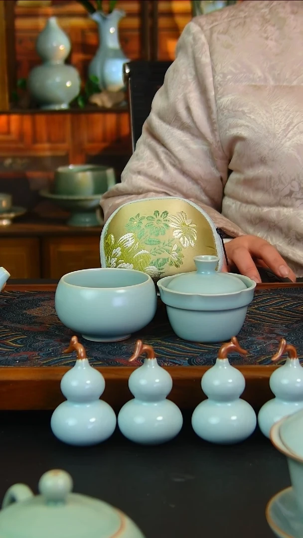 瓷片仿古套装带便携装