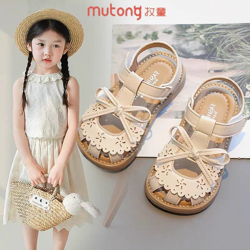 牧童女童凉鞋 2025夏季新款儿童公主鞋宝宝软底包头鞋小童女宝鞋