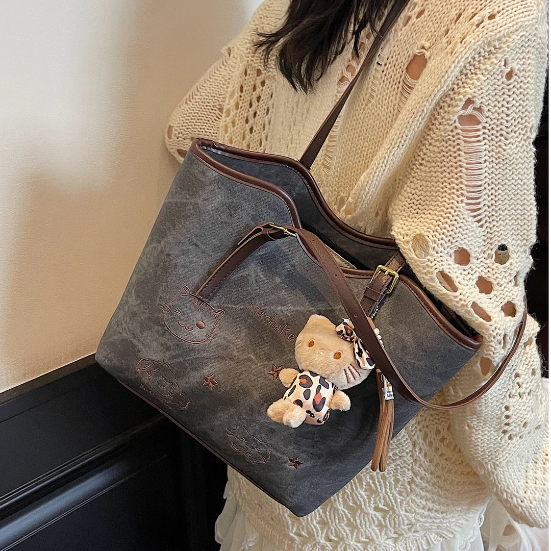 英国CaringKoko时尚爆款大容量托特包新款女式休闲单肩包韩版时尚