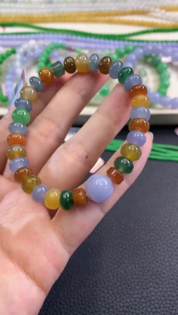 未镶嵌手串翡翠春日珠宝 D107紫货有色差