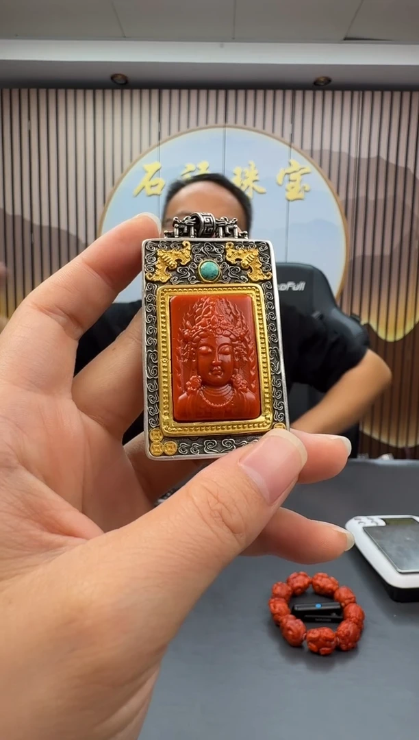 银S925镶嵌配饰南红玛瑙008ZB0916产品一个
