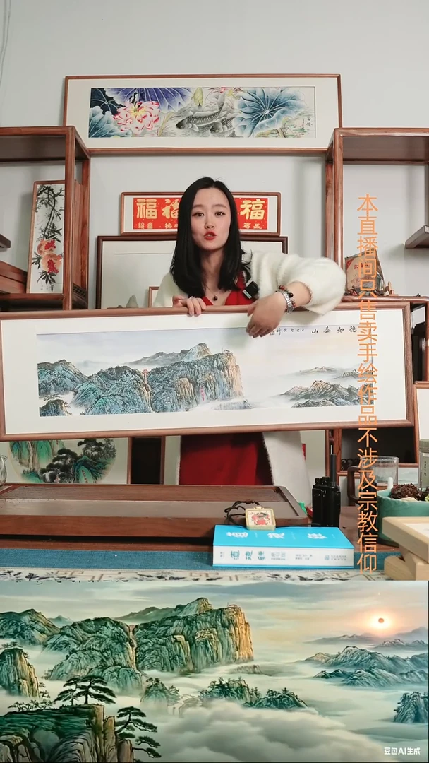 书法123*35厘米带框泰山