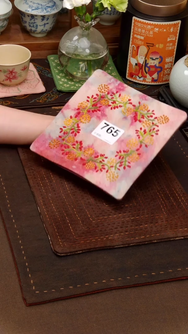 织绣Cici手作刺子绣茶席765