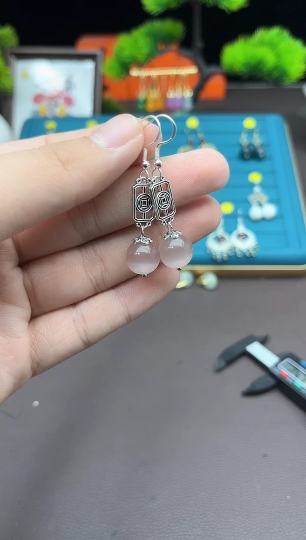 【闪购商品】玛瑙/玉髓耳钉银S925镶嵌516000